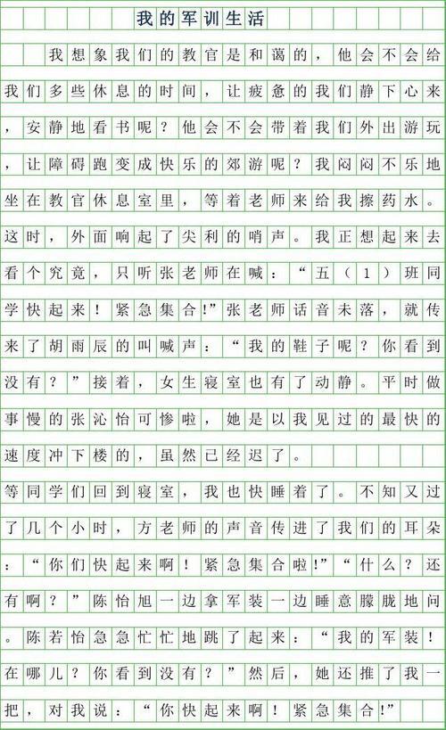 高一叙事作文：军训小结_900字